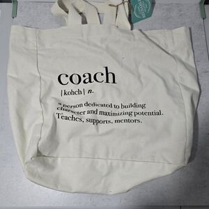 NWT Coach Definition Teacher Mentor Appreciation Cream Black Reusable To…